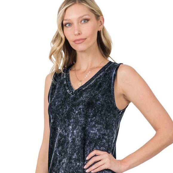 Mineral Wash Sleeveless Top